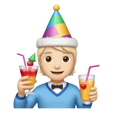 a plushie partying sticker