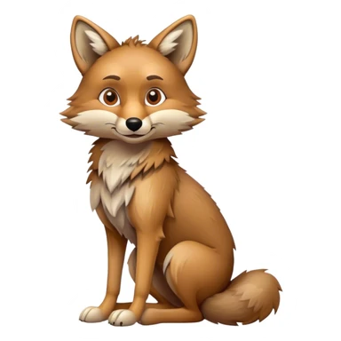 Coyote, Disney-style, full body sitting  sticker
