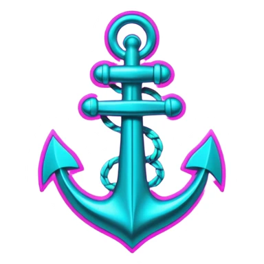 A neon cyberpunk anchor sticker
