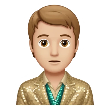 Jeremy Slate, Actor (1926-2006) with light brown hair, beige sequin outfit sticker