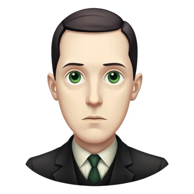 writer Lovecraft throwing dice, dramatic pose sticker