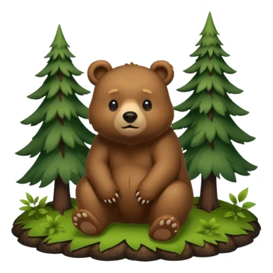 Bear pooping in the woods  sticker