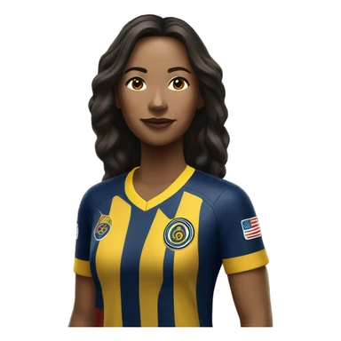 Woman wearing club America jersey  sticker