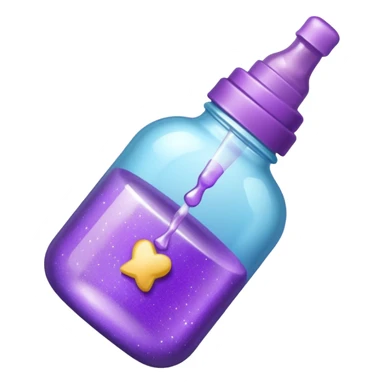 glitter purple and cian feeding bottle sticker