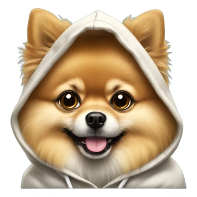 Pomeranian with a hoodie sticker