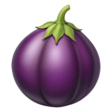 Eine aubergine direkt vor einem pfirsisch sticker