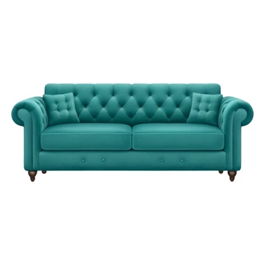 Long plain square teal couch  sticker
