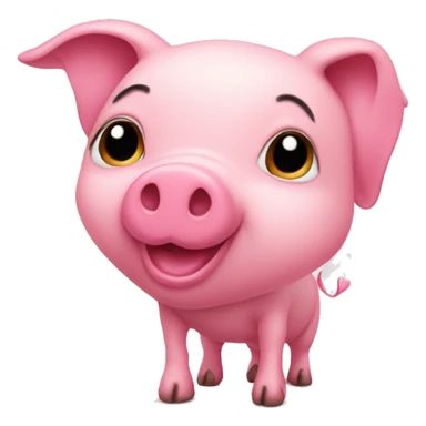 pink heart with a piglet sticker