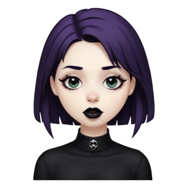Goth girl with her eyes rolled up and towards her nose and her tongue sticking out doing uwu face sticker