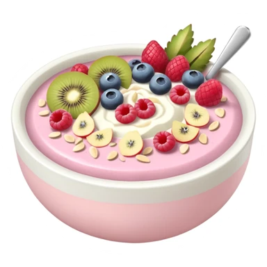 pastel pink and white smoothie bowl sticker