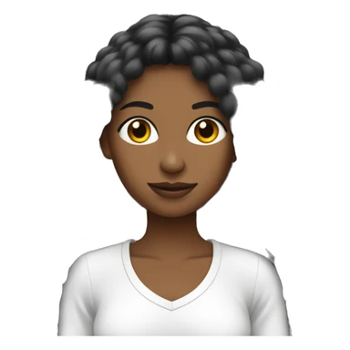 Mujer pelo negro largo flequillo piel blanca sticker