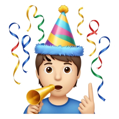 celebration party horn streamer sticker