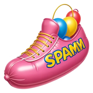 Jeff Koons style spam meat shoe balloon sculpture  sticker