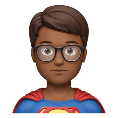 superman with hair and glasses character face only front face different sticker
