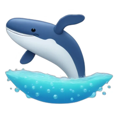 waving whale with dots sticker
