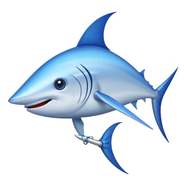 a swordfish with a long sharp blue stick on the tip of it's nose sticker