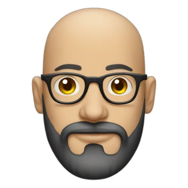 Tattooed bald man with beard and glasses sticker