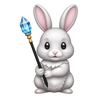 Bunny with black wand cristal  sticker