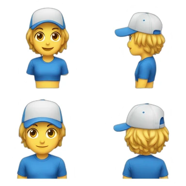 Mono tierno con gorra azul sticker