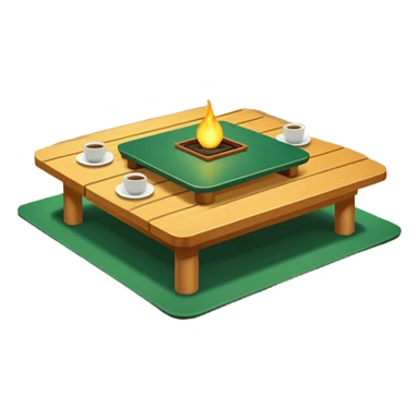 Japanese kotatsu table - green sticker