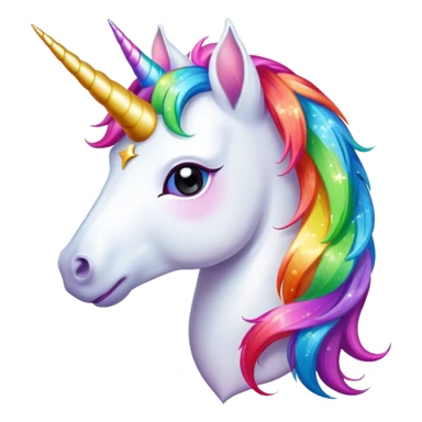 sparkly white unicorn with rainbow hair  sticker