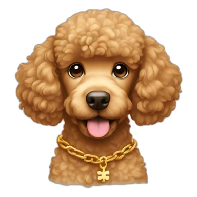 Light Brown golden poodle with cross chain sticker