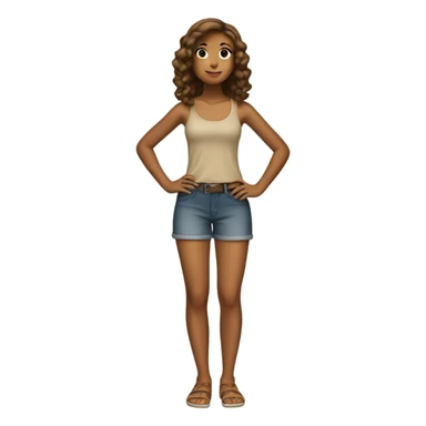 Tan girl posing full body sticker