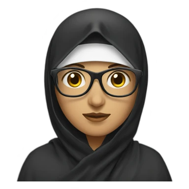 A white muslimsh niqabi with glasses  sticker