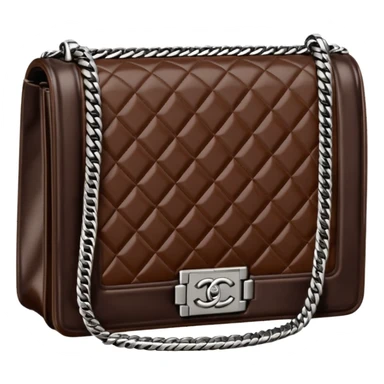 chanel le boy deep chocolate brown color bag sticker