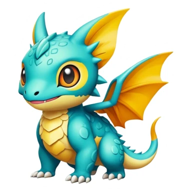 Randomly-colored exotic chibi Fakémon-creature sticker