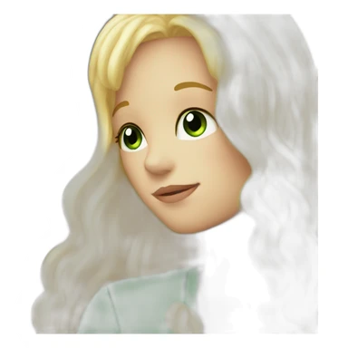 Blonde boy kiss a girl with long brown hair green eye sticker