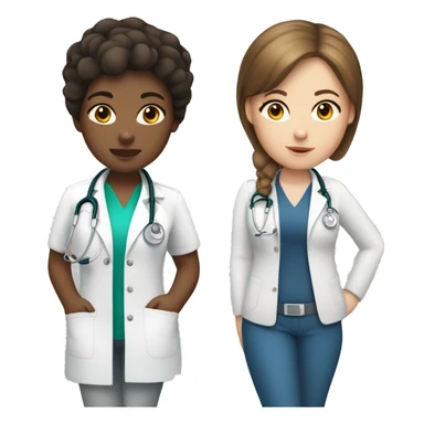 White girl with brunette short hair with stethoscope sticker