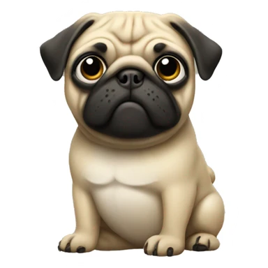Pug holding a pistol  sticker