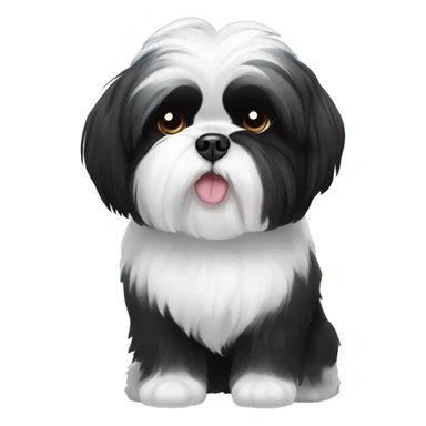 Black and white shih tzu sticker