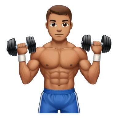 a boxer lifting weights in a gym with a camera crew from ABC 10 filming sticker