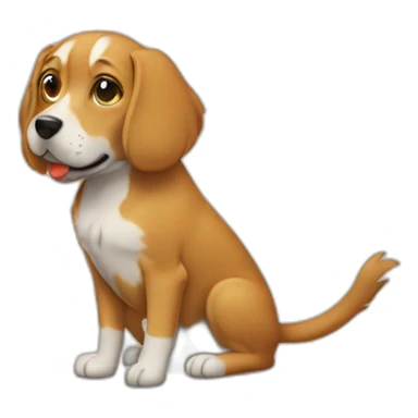Chien sur un chat sticker
