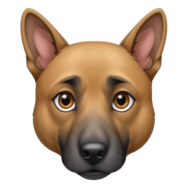 chien croisé malinois , yeux gris et poils mi long et gris sticker