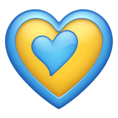 Blue and yellow heart sticker