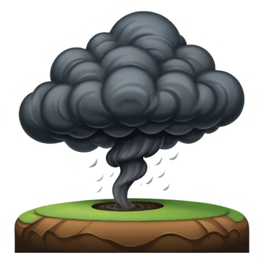 A thick dark funnel cloud sweeping across open plains. sticker