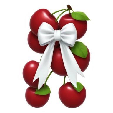 Cherries with white bow on stem sticker