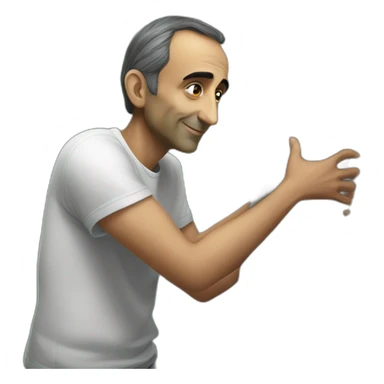 realistic eric zemmour hugging a tree sticker