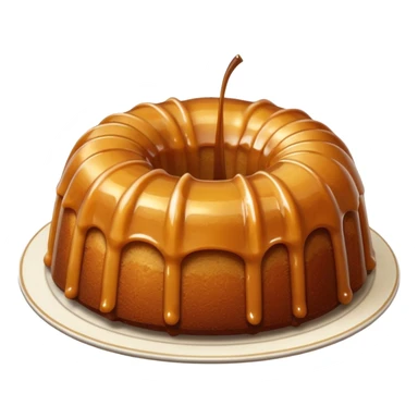 Caramel Bundt cake with sliced apple on top sticker