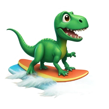 dinosaur riding a surfboard sticker