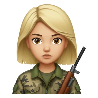 Light skin Long blonde haired camo girl hunter sticker