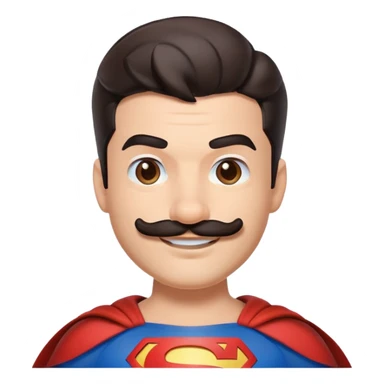 Superman with a Mario moustache sticker