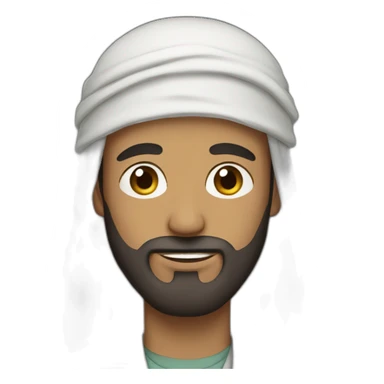 Muslim man with a beard and long hair sticker