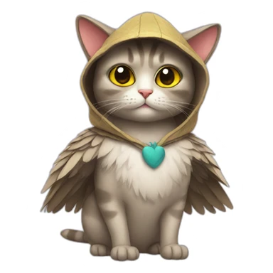 cat wearing bird costume sticker