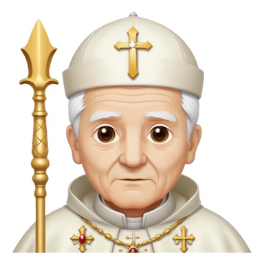 Elderly pope with ceremonial staff sticker