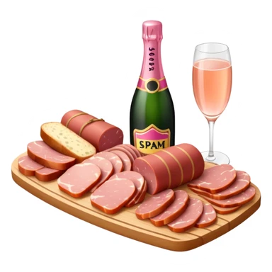 pink champagne and spam charcuterie board sticker