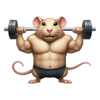 a muscular rat lifting a heavy barbell sticker